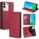 For vivo Y29 4G Global Cow Texture Magnetic Leather Phone Case(Red)