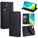 For vivo Y29s 5G / Y04 4G Cow Texture Magnetic Leather Phone Case(Black)