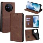 For vivo X200s 5G Cow Texture Magnetic Leather Phone Case(Dark Brown)