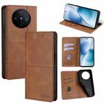For vivo X200s 5G Cow Texture Magnetic Leather Phone Case(Light Brown)