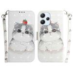 For Xiaomi Redmi 12 3D Colored Horizontal Flip Leather Phone Case(Cute Cat)