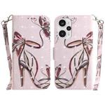 For Xiaomi Poco F5/Redmi Note 12 Turbo 3D Colored Horizontal Flip Leather Phone Case(Butterfly High-heeled)