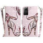 For Xiaomi Redmi Note 12S 3D Colored Horizontal Flip Leather Phone Case(Butterfly High-heeled)