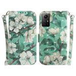 For Xiaomi Redmi Note 12S 3D Colored Horizontal Flip Leather Phone Case(Watercolor Flower)