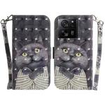 For Xiaomi 13T / 13T Pro / Redmi K60 Ultra 3D Colored Horizontal Flip Leather Phone Case(Hug Cat)