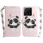 For Xiaomi 13T / 13T Pro / Redmi K60 Ultra 3D Colored Horizontal Flip Leather Phone Case(Heart Panda)