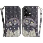 For Xiaomi Redmi Note 13 5G 3D Colored Horizontal Flip Leather Phone Case(Hug Cat)