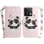 For Xiaomi Redmi Note 13 5G 3D Colored Horizontal Flip Leather Phone Case(Heart Panda)