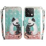 For Xiaomi Redmi Note 13 5G 3D Colored Horizontal Flip Leather Phone Case(Black White Cat)