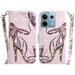 For Xiaomi Redmi Note 13 Pro 5G 3D Colored Horizontal Flip Leather Phone Case(Butterfly High-heeled)