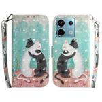 For Xiaomi Redmi Note 13 Pro 5G 3D Colored Horizontal Flip Leather Phone Case(Black White Cat)