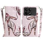 For Xiaomi Redmi K70E / Poco X6 Pro 3D Colored Horizontal Flip Leather Phone Case(Butterfly High-heeled)