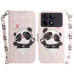 For Xiaomi Redmi K70E / Poco X6 Pro 3D Colored Horizontal Flip Leather Phone Case(Heart Panda)