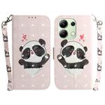 For Xiaomi Redmi Note 13 4G Global 3D Colored Horizontal Flip Leather Phone Case(Heart Panda)