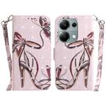 For Xiaomi Redmi Note 13 Pro 4G 3D Colored Horizontal Flip Leather Phone Case(Butterfly High-heeled)