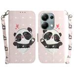 For Xiaomi Poco M6 Pro 4G 3D Colored Horizontal Flip Leather Phone Case(Heart Panda)