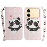 For Xiaomi Redmi Note 13R Pro 3D Colored Horizontal Flip Leather Phone Case(Heart Panda)