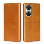 For Huawei Enjoy 60 Pro / nova 11i Cow Texture Magnetic Leather Phone Case(Light Brown)