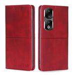 For Honor 90 Pro 5G Cow Texture Magnetic Leather Phone Case(Red)