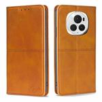 For Honor Magic6 Pro Cow Texture Magnetic Leather Phone Case(Light Brown)
