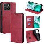 For Honor X8c 4G Cow Texture Magnetic Leather Phone Case(Red)