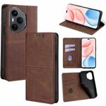 For Honor 400 Pro Global 160.8mm Cow Texture Magnetic Leather Phone Case(Dark Brown)