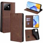 For Honor X60 GT 5G Cow Texture Magnetic Leather Phone Case(Dark Brown)