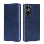 For ZTE Axon 40 Lite Cow Texture Magnetic Leather Phone Case(Blue)