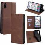 For ZTE Kantan Sumaho 4 A402ZT Cow Texture Magnetic Leather Phone Case(Dark Brown)