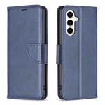 For Samsung Galaxy S23 FE 5G Lambskin Texture Pure Color Flip Leather Phone Case(Blue)
