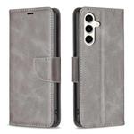 For Samsung Galaxy S23 FE 5G Lambskin Texture Pure Color Flip Leather Phone Case(Grey)