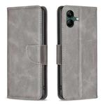 For Samsung Galaxy A05 Lambskin Texture Pure Color Flip Leather Phone Case(Grey)