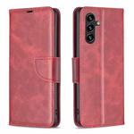 For Samsung Galaxy A05s Lambskin Texture Pure Color Flip Leather Phone Case(Red)