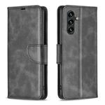 For Samsung Galaxy A15 Lambskin Texture Pure Color Flip Leather Phone Case(Black)