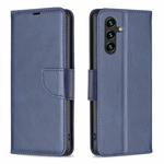 For Samsung Galaxy A35 Lambskin Texture Pure Color Flip Leather Phone Case(Blue)