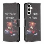 For Samsung Galaxy S23 FE 5G Colored Drawing Pattern Leather Phone Case(Bear)