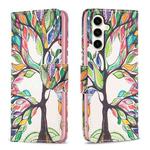 For Samsung Galaxy S23 FE 5G Colored Drawing Pattern Leather Phone Case(Tree Life)