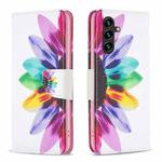 For Samsung Galaxy A35 Colored Drawing Pattern Leather Phone Case(Sun Flower)