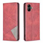 For Samsung Galaxy A05 Rhombus Texture Magnetic Leather Phone Case(Red)