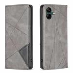 For Samsung Galaxy A05 Rhombus Texture Magnetic Leather Phone Case(Grey)