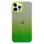 For iPhone 14 Pro Max Double Sided IMD Gradient Glitter PC Phone Case(Green)