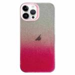 For iPhone 14 Pro Max Double Sided IMD Gradient Glitter PC Phone Case(Pink)