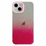 For iPhone 14 Double Sided IMD Gradient Glitter PC Phone Case(Pink)