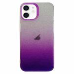 For iPhone 12 Double Sided IMD Gradient Glitter PC Phone Case(Purple)