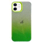 For iPhone 12 Double Sided IMD Gradient Glitter PC Phone Case(Green)