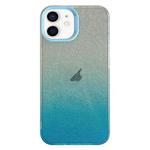 For iPhone 12 Double Sided IMD Gradient Glitter PC Phone Case(Blue)