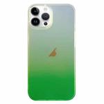 For iPhone 14 Pro Max Double Sided IMD Laser Gradient PC Phone Case(Green)