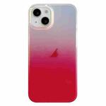 For iPhone 14 Double Sided IMD Laser Gradient PC Phone Case(Pink)