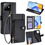 For Honor X60 GT 5G Zipper Bag Leather Phone Case(Black)