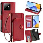 For Honor X60 GT 5G Zipper Bag Leather Phone Case(Red)